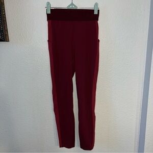 Lululemon Red Leggings With Top "Lululemon" Band Size 4